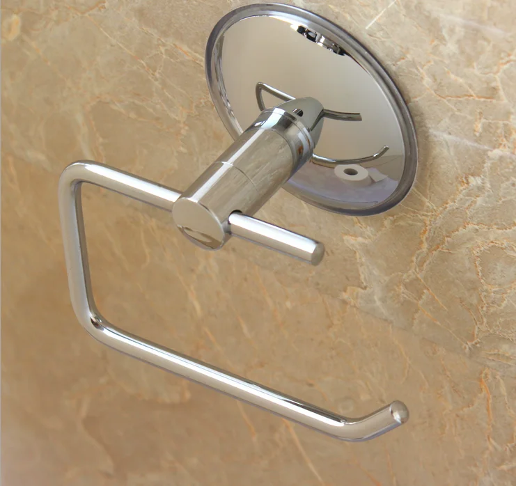 

Excellent Quality Stainless Steel Chrome Suction Wall Mount Toilet Tissue Paper Holder Bathroom Paper Roll Holder
