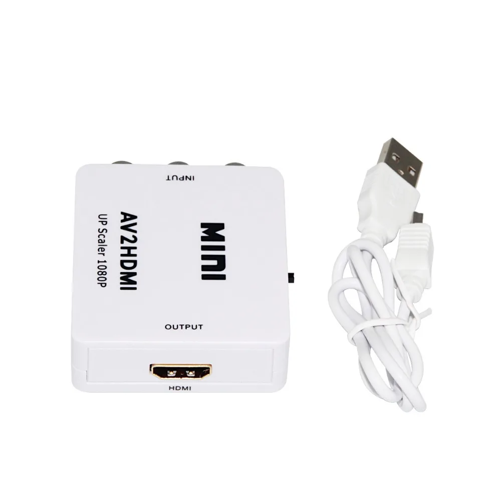 HDMI в AV 1080P HDMI интерфейс HDMI в RCA 1080P AV2HDMI Мини AV в HDMI конвертер сигнала мини HD видео конвертер коробка