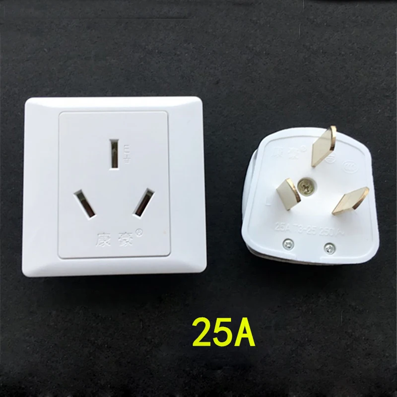 5pcs 86 Type High power Plug Socket 25A Three Plugs For Air