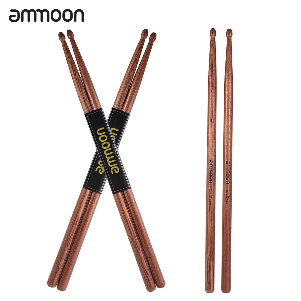 

ammoon Standard 5A Wooden Drumsticks Drum Sticks Mahogany Wood Drum Set Percussion Instrument Accessories