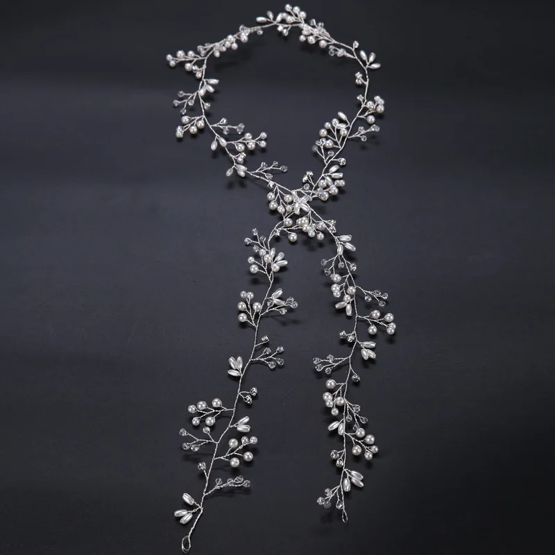 100CM Bridalvenus Wedding Headband Bridal Headpieces for Bridesmaid andCrystals Bridal Wedding Headband, Hair Vine and Headpiece (2)