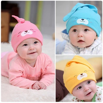 Cartoon Baby Hat Cute Animal Baby Girls Boys Toddlers Cotton Sleep Cap for  Newborn Spring A Hats bebek Clothing Accessories