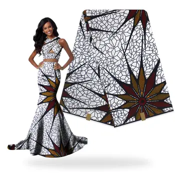 

New Oversized snowflake pattern Wax Batik African Batik Real Wax Fabric H190625s