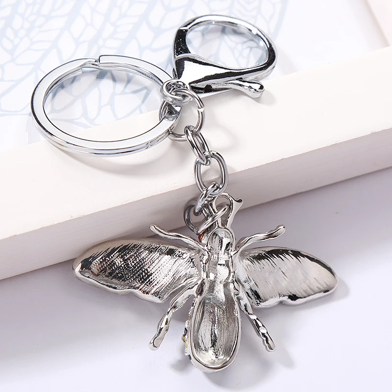 Модный кулон брелок для ключей с насекомыми Милая Пчелка брелок для ключей из сплава rhinestone Ювелирные изделия автомобильный брелок женская