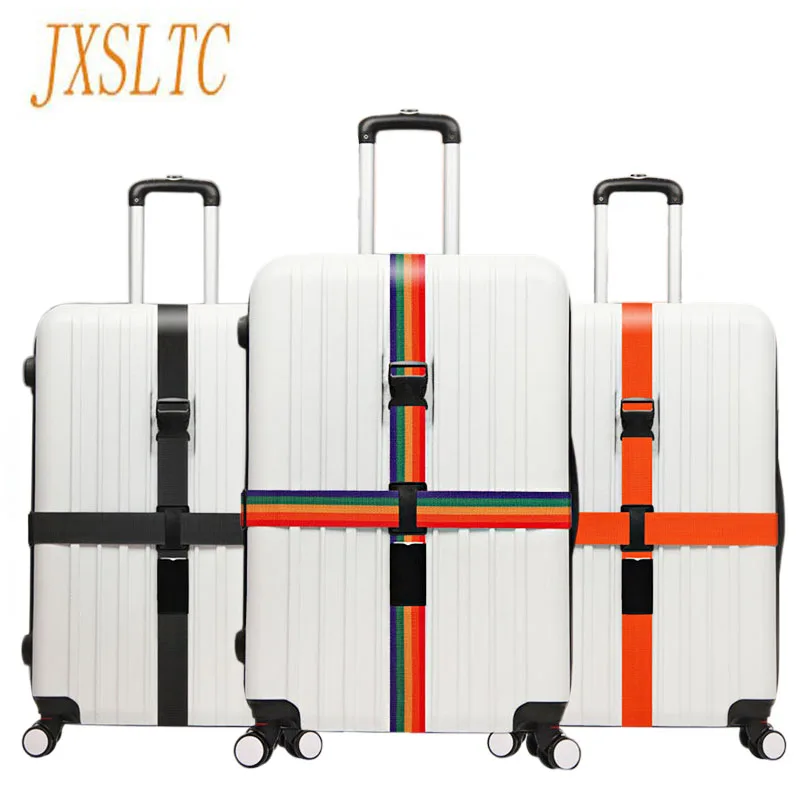 

Luggage Strap Cross Belt Packing Adjustable Travel Suitcase Nylon Button Hook Clip HandsFree Security Buckle Strap Baggage Belts