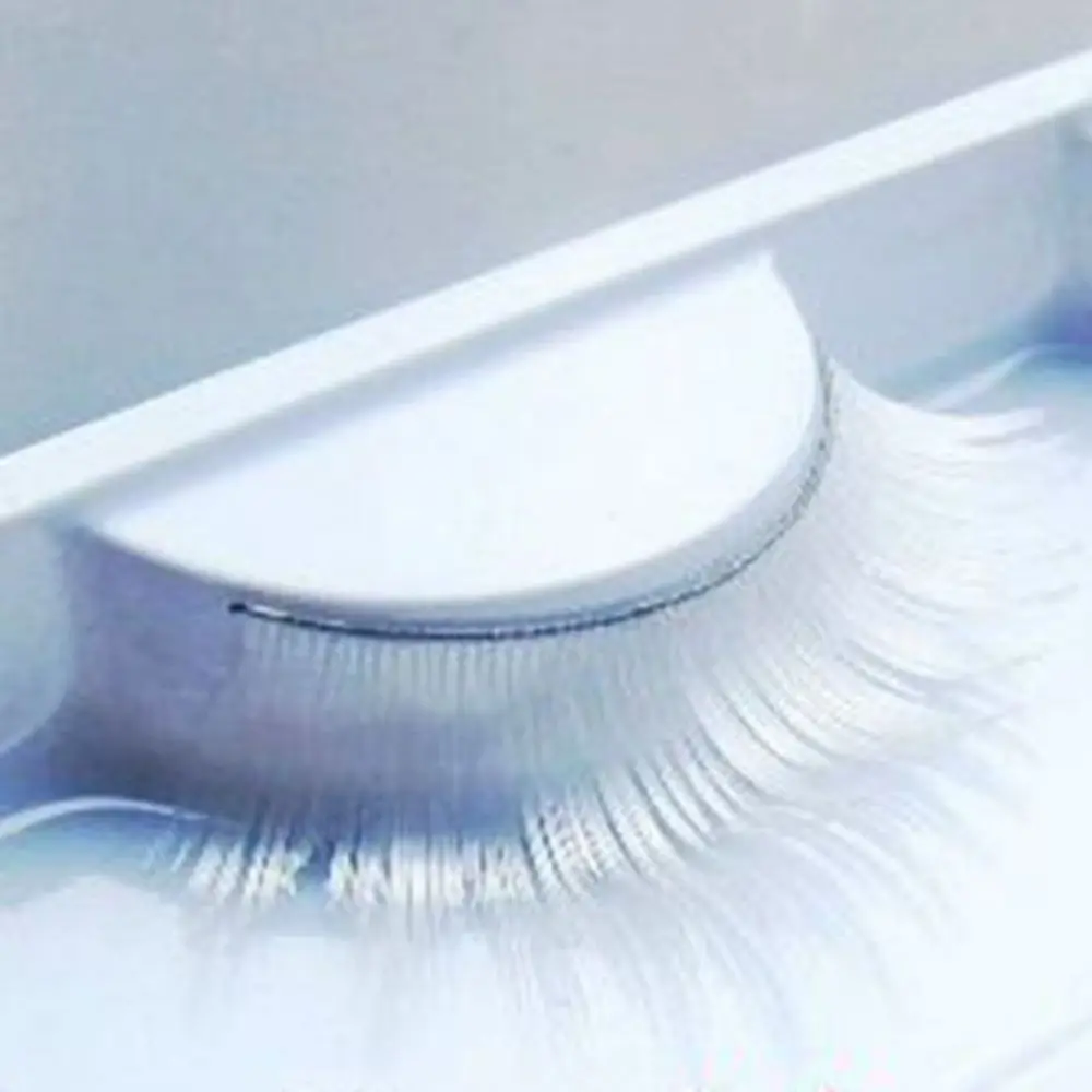 

1 Pair/pack White Cosplay False Eyelashes Fake Eyelashes Fancy Dance Stage Makeup Extension False Eyelash