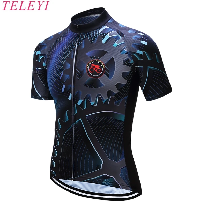 teleyi cool cool print summer men's high quality cycling jerseys