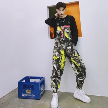 

2019 New Men's Pocket Denim Overalls For Boys Male Casual Loose