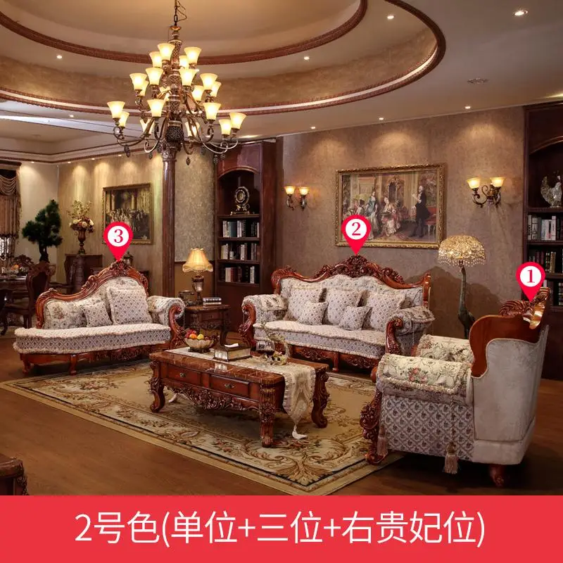 Us 2400 0 French Style Fabric Sofa Sets Living Room Furniture Antique Wooden From Foshan Market In Sofas On