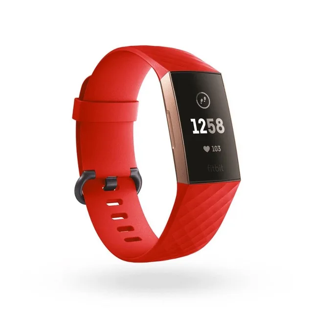 Спортивные повязки для Fitbit Charge 3 Band TPU Смарт-часы ремешок маленькие большие аксессуары Браслет для Fitbit fit bit Charge3 - Цвет: Красный