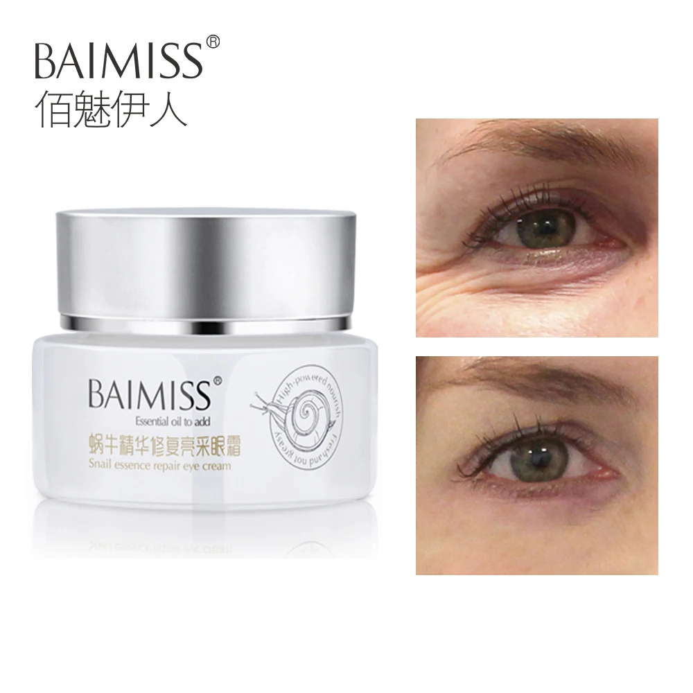 

BAIMISS Snail Serum Repair Eye Cream Eye Care Ageless Moisture Dark Circles Anti Puffiness Anti Aging Skin Whitening Face Care