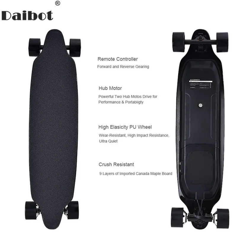 Daibot سكوتر كهربائي للبالغين 4 عجلة سكوتر كهربائي s 40 KM/H المزدوج المحور المحرك عن Longboard لوح التزلج الكهربائية