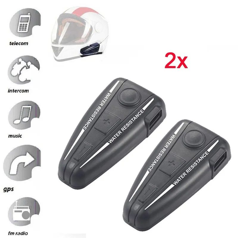 

2PCS 500m Motorcycle BT Bluetooth Motorbike Helmet Intercom Interphone Headset Automatic answer with FM Radio