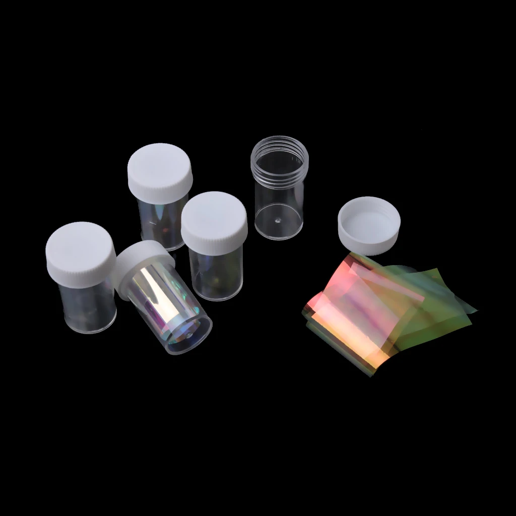 NEW Arrive 5 Rolls Nail Art Transfer Wrap Foil Sticker Glitter Tip Decal Decor DIY Nail decoration Beauty Accesories Hot Sales