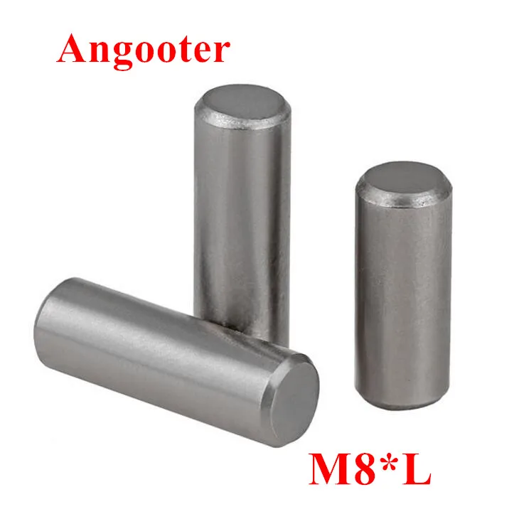 50pcs M8 GB119 SUS304 Stainless Steel Dowel Pins Round Cylinder