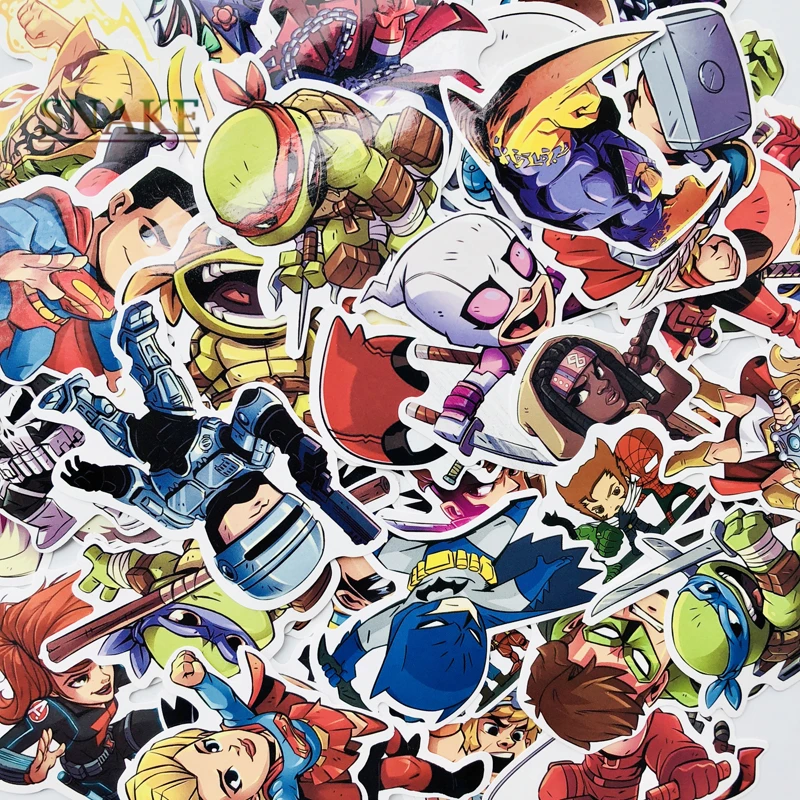 50Pcs/Lot American famous cartoon Car Stickers For Car Laptop Notebook Decal Fridge Skateboard decal label