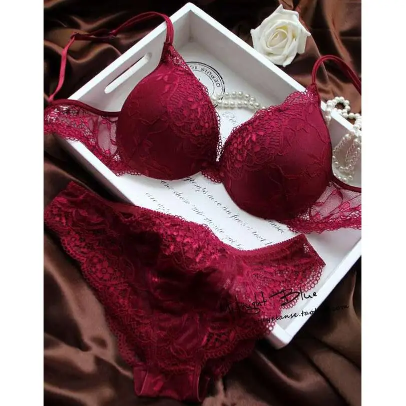 nes fashion foreign full lace women underwear push up bra set sexy brassiere gather show font