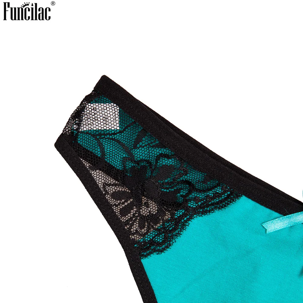 FUNCILAC Lace Transparent G String Sexy For Women Ladies Underwear Thong String Seamless Underpant Low Waist Bikini 1 Piece