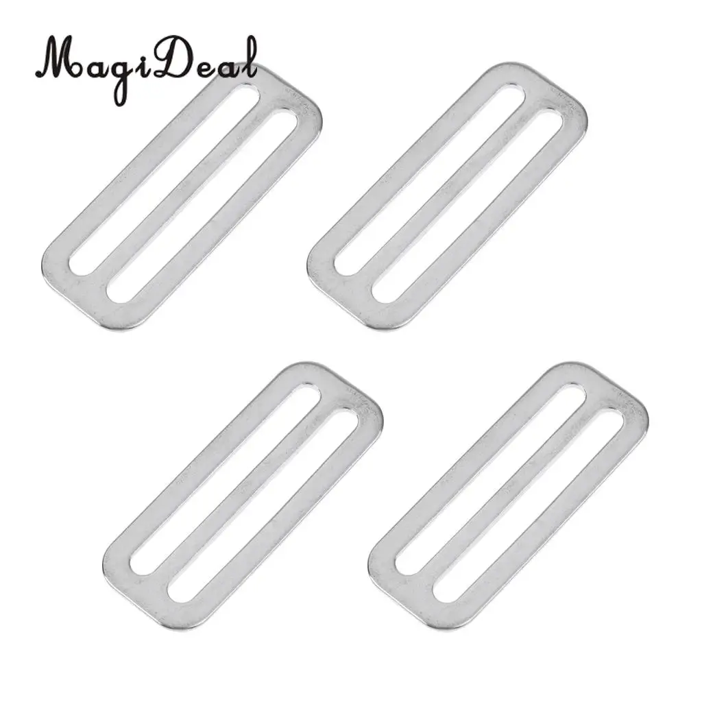 MagiDeal High Quality 4Pc Scuba Diving 2' Weight Belt Slide Stainless Steel Stopper Keeper for Swimming Dive Surfing Water Sport