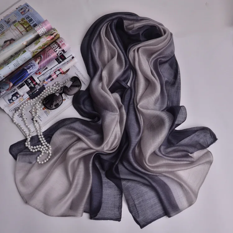 Шарф женский Градуированный шелковый шарф хлопок лен тюрбан платок для защиты от солнца Женская пляжная повязка-полотенце SFTD07 - Цвет: 3