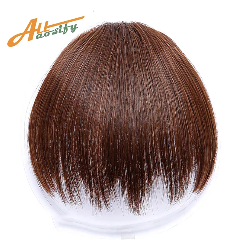 

Allaosify Short Fake Hair Bangs Heat Resistant Synthetic Hairpieces Clip In Hair Extensions for Women Hairstyles Blunt Bangs