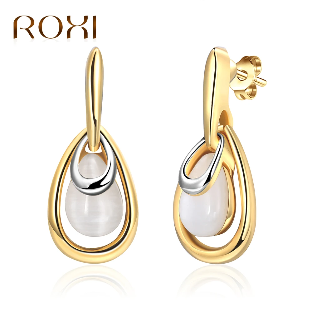 

ROXI 2018 New Arrival Opal Stone Earrings for Women Elegant Gold & Silver Plated Statement Earrings Fashion Jewelry oorbellen