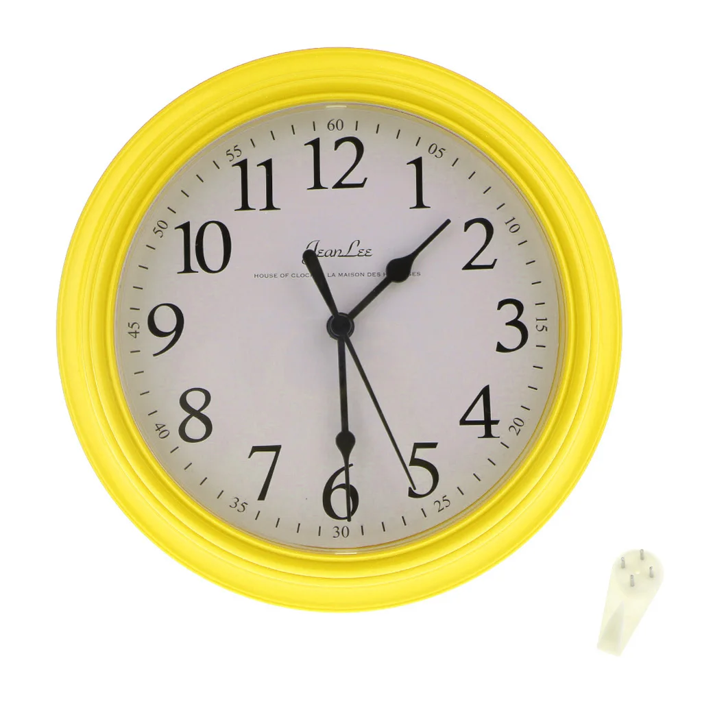 Классические кварцевые настенные часы без тиканья бесшумные часы для дома/кухни/офиса/школы, Легко читаемые - Цвет: Yellow 9 inch