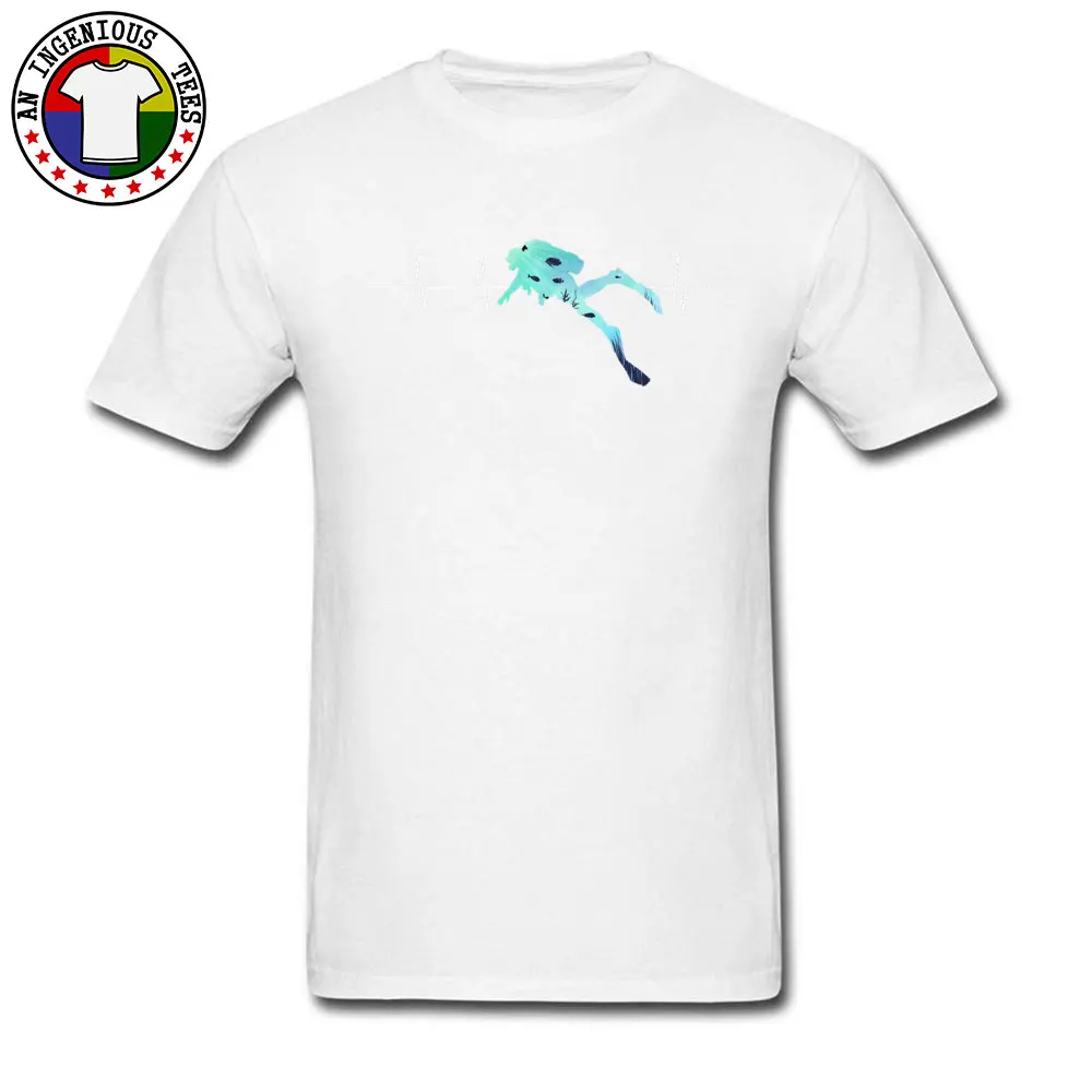 O Neck Scuba-Dive-Heart-Beat-2 100% Cotton Men Top T-shirts Street Short Sleeve Tops Shirts 2018 Fashion Design T-Shirt Scuba-Dive-Heart-Beat-2 white