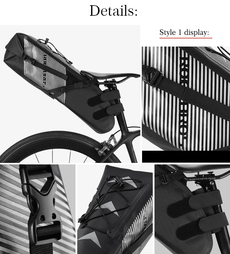 ROCKBROS 10L MTB велосипедные задние Сумки Водонепроницаемые многофункциональные регулируемые ультра-большие велосипедные сумки треугольная седельная сумка