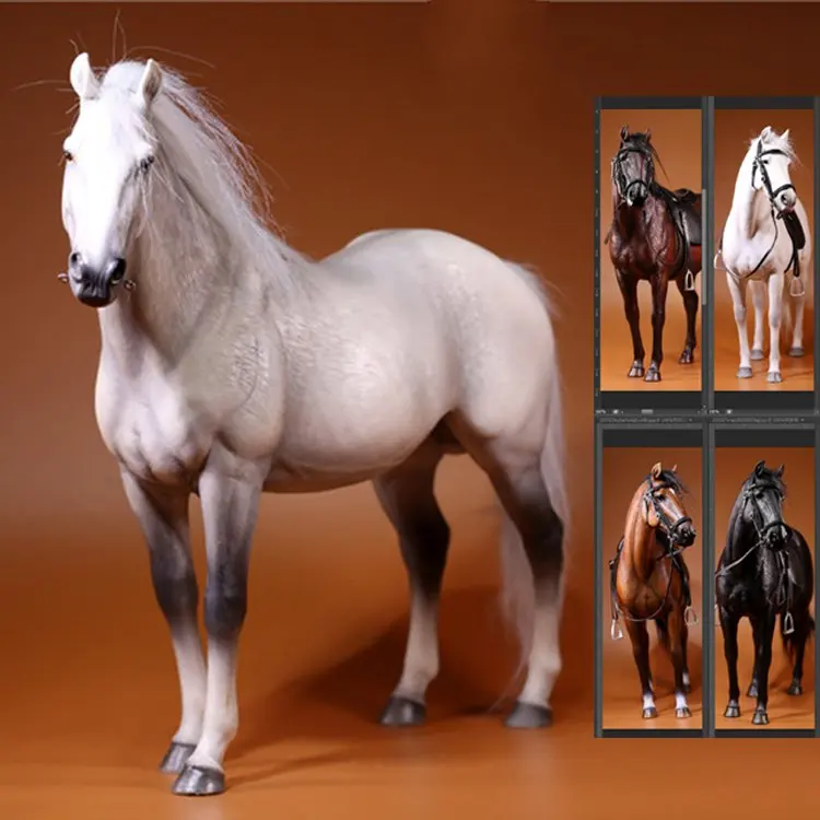 

[ESTARTEK] MR.Z Animal Series NO.17 001~005 1/6 German Hanoverian Warmblood Horse with Harness Props for 12" Action Figure DIY