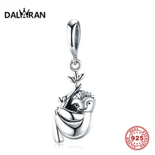 DALARAN трендовый кулон из стерлингового серебра 925 пробы с милым ленивком подходящие амулеты для браслетов и ожерелья DIY Изготовление ювелирных изделий из драгоценных камней подарок