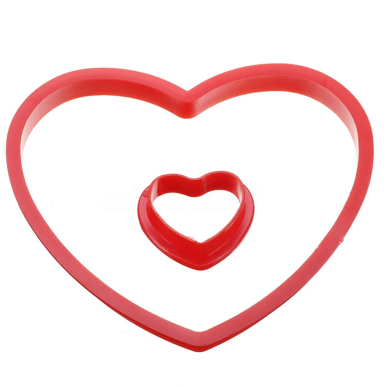 JX-LCLYL 6Pcs Red Heart Shaped Cookie Cutter Biscuit Mold Mould Cake Baking Tool Plastic