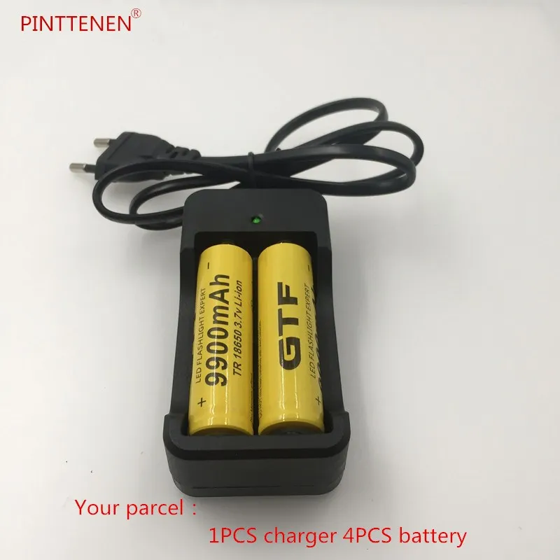 2 пьезы Nuevo 18650 batera de 3,7 V 9900 mAh recargable batera LiIon con cargador para linterna de Led, batera de LiT+ cargado - Цвет: 2pcs