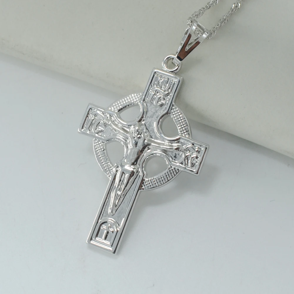 Anniyo ICXC русская ортодоксальная церковь крест ожерелье кулон для женщин Серебряный цвет Кресты ювелирные изделия круг христианство
