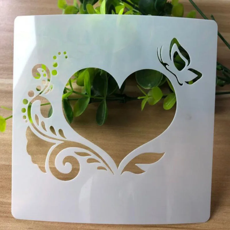 

Stencil Openwork Heart Painting Template Embossing Craft Bullet Journal Accessories Sjablonen For Scrapbooking Adorn Reusable