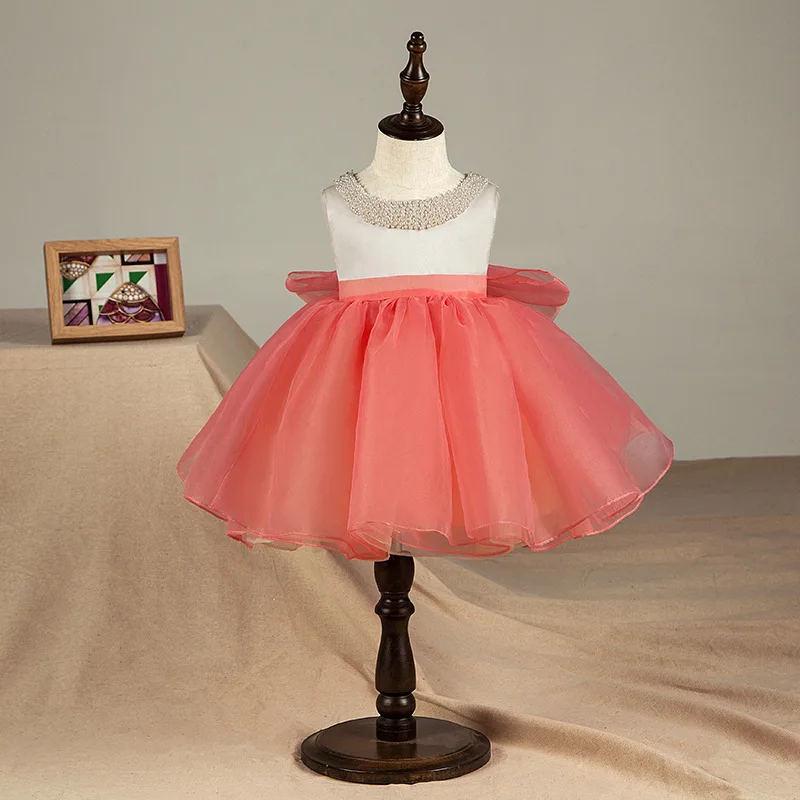 

Summer Girl Dress Sequins applique Rhinestones Tulle Pageant Flower Girl Dress First communion dresses for Party Wedding