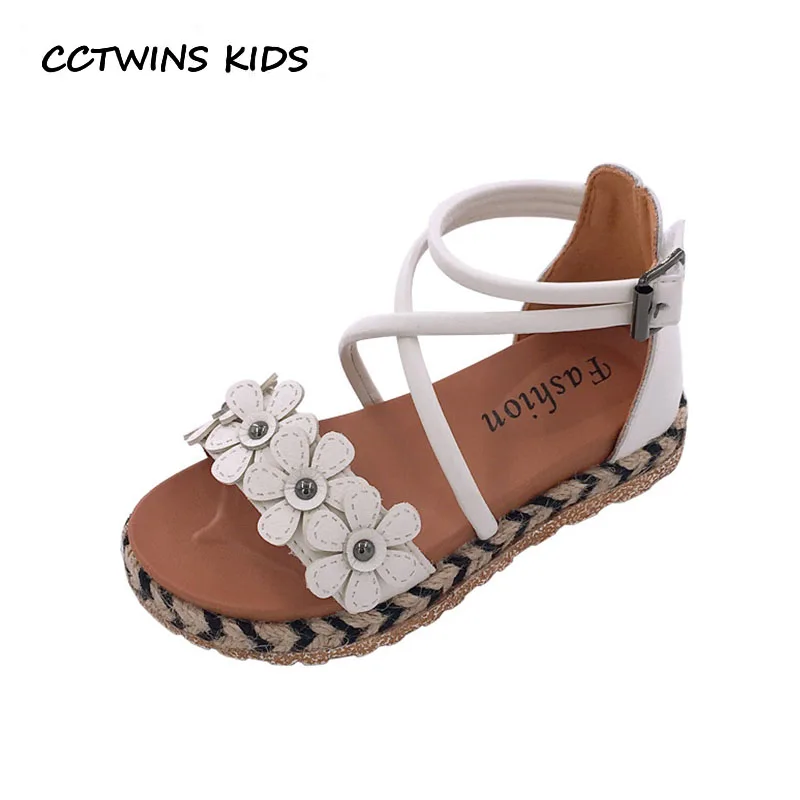 

CCTWINS Kids Shoes 2019 Summer Girls Fashion Gladiator Sandals Babys Pu Leather Flat Children Fashion Barefoot Shoes BG106
