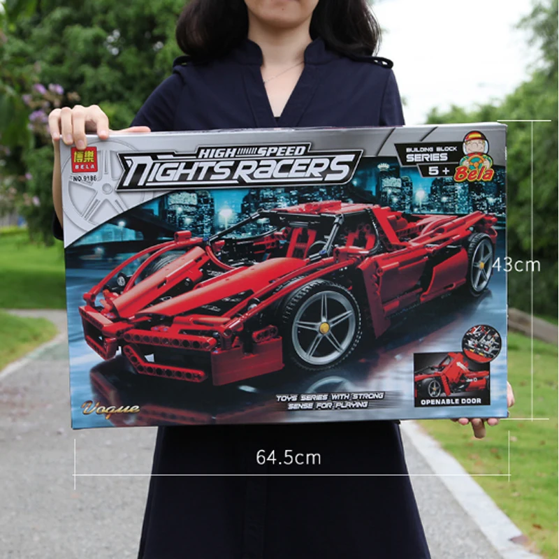 Bela 9186 Enzo 1:10 DIY Car Model Building Blocks Set 1359pcs Educational Jigsaw Construction Bricks Gift toys compatible legoes