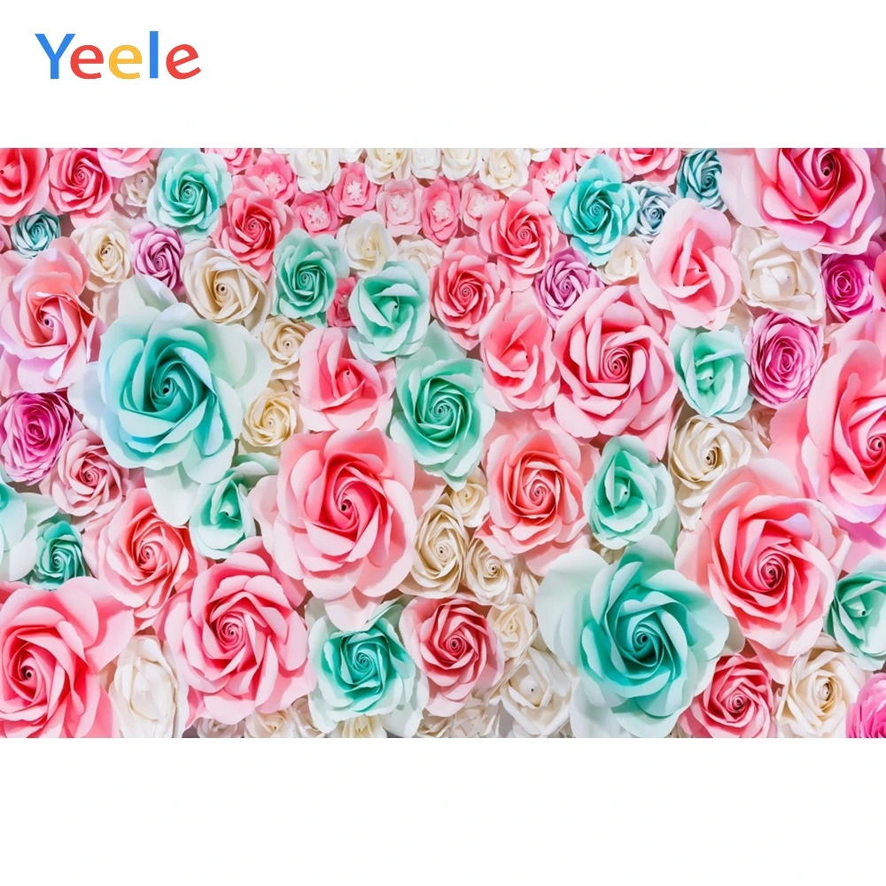 Yeele цветы фон ручной работы розовые зеленые розы Свадебная вечеринка для