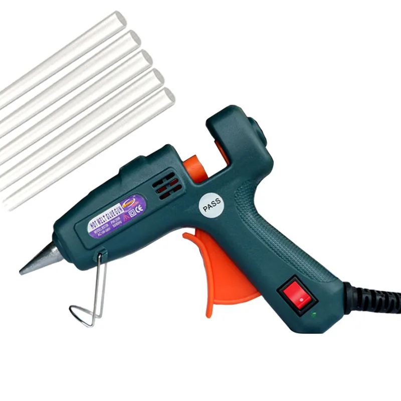 

25 watt NO/OFF switch hot melt glue gun with 5 pcs glue sticks , EU plug,BS739,1 pcs/lot.