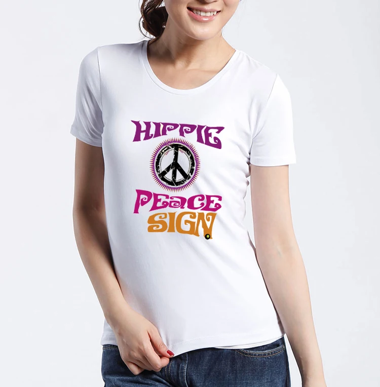 Blusas femininas 2015 Love peace printed tshirts girl casual tee shirt women | Женская одежда