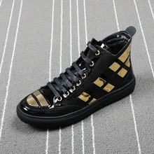 CuddlyIIPanda/Брендовые мужские модные лоферы; Лидер продаж; мужская повседневная обувь с высоким берцем и металлическими вставками; сезон весна-осень; мужские кроссовки на шнуровке