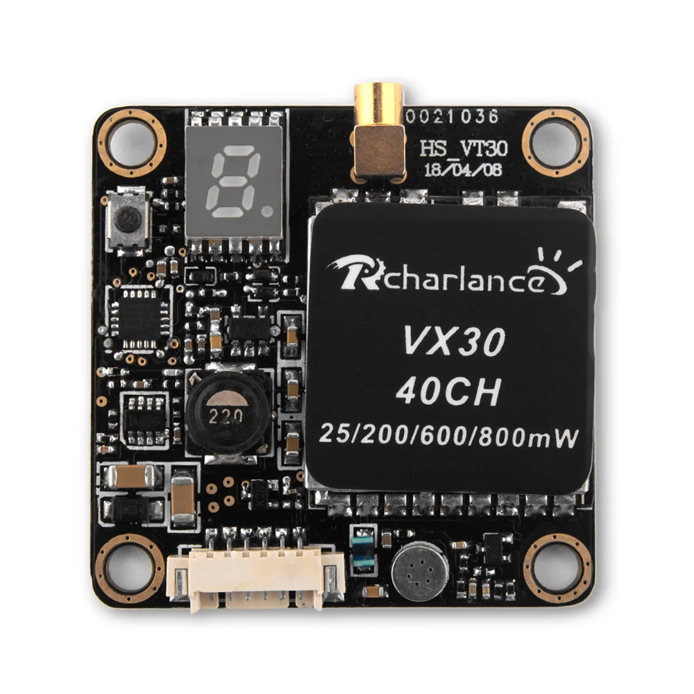 

Rcharlance VX30 40CH 25 / 200 / 600 / 800mW Video Transmitter for RC Drone