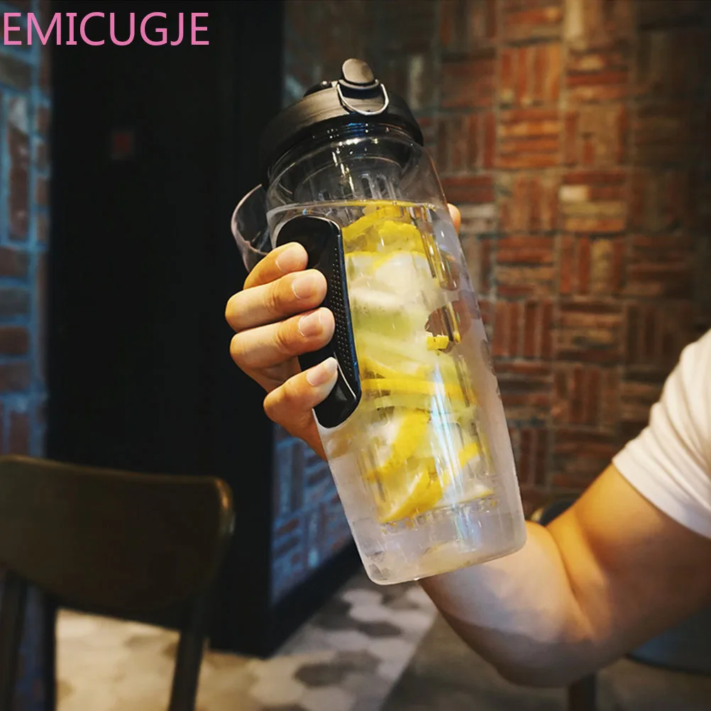 

BPA-Free Fruit Infusion Sports Bottle Flip Top Lid Leak proof Portable Climbing Camp Bottles 1000ml Fruit Infuser Water Bottle