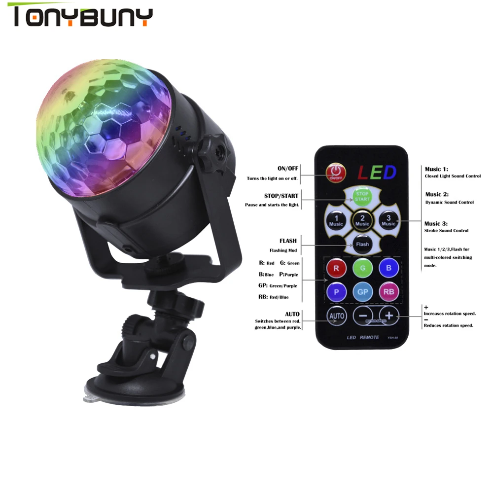 Crystal Magic Ball Led holiday light with remote Control Modes Christmas light Disco party Light Party Lamp decoration Crystal Magic Ball Led holiday light with remote Control Modes Christmas light Disco party Light Party Lamp decoration