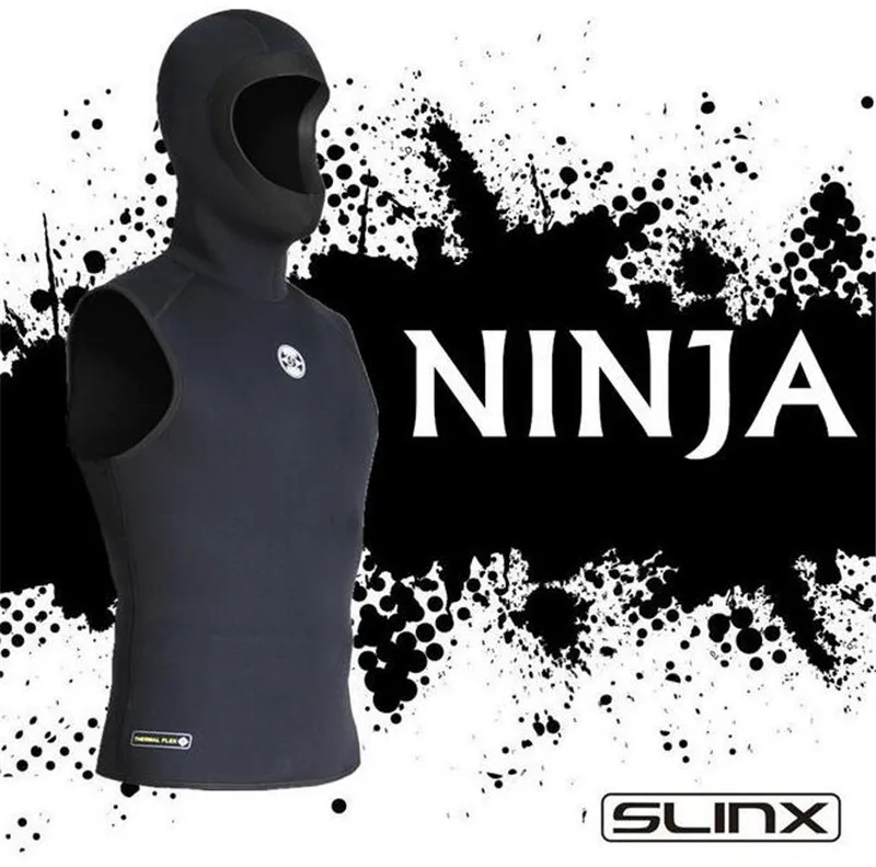 

Slinx 3mm Neoprene Wetsuit Vest Have Hat High Quality Pull Over Sleeveless Vest Snorkeling Surfing Keep Warm