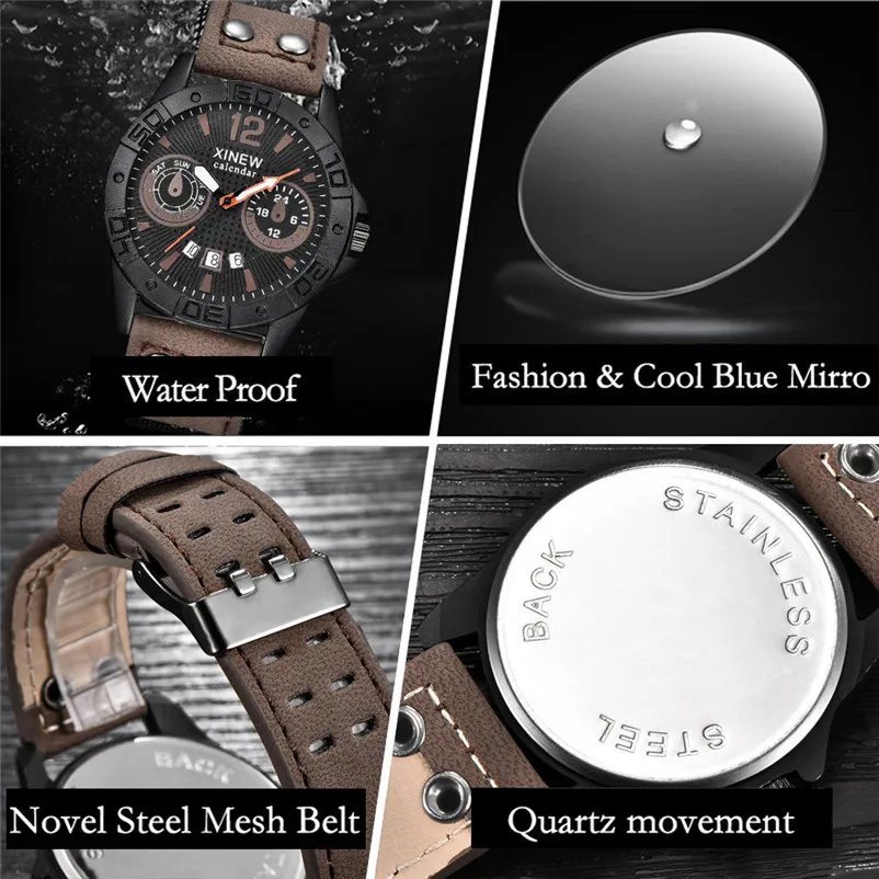 Luxury Analog Quartz Military Waterproof Stainless Steel Sport Analog Quartz Wrist Watch Men Male Clock relogio masculino 3M24 (14)