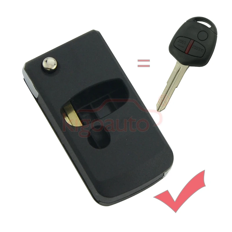 

for Mitsubishi Colt Mirage Outlander Modified Flip key Shell 3 button MIT11 blade refit Remote Key fob Case Shell kigoauto