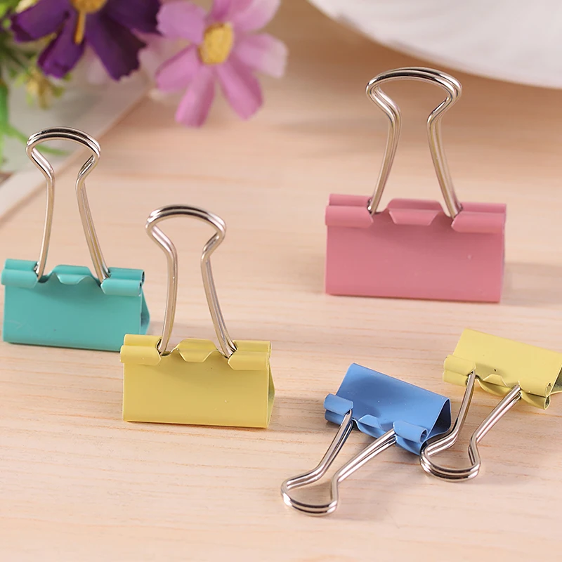 

20pcs Colorful Metal Binder Clips Paper Clip 25mm Office Learning Stationary Office material School supplies