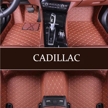 

Pu leather car foot mat custom for CADILLAC ATS CT6 DeVille XTS Escallade 6seat 7seat Platinum SRX XT5 CTS STS DTS SLS XLR model